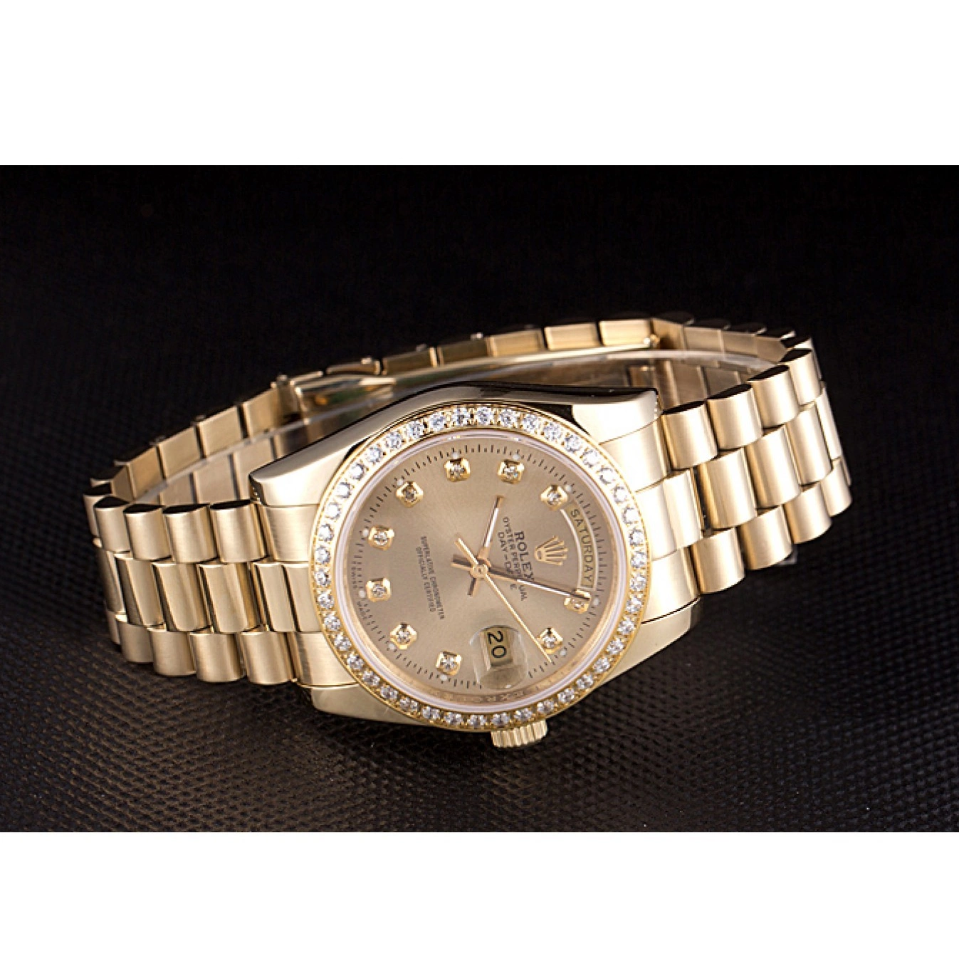 Aaa replica Steel Gold Yellow Plated Stainless Dial Gold 18k Rolex Day-Date 0514